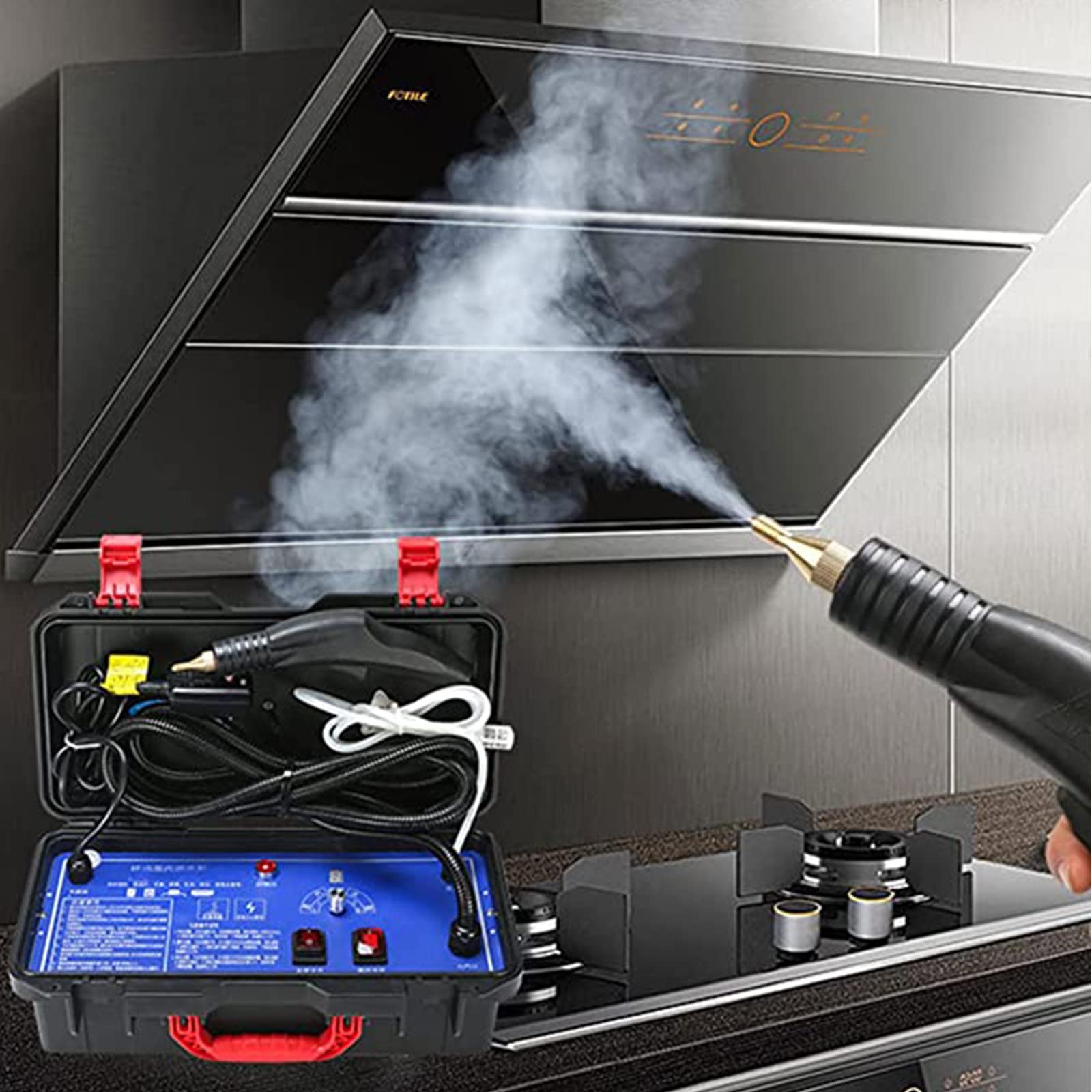 XYEJL Portable High Pressure Steam Cleaner,Hand-held Multipurpose Steam Cleaner,Household Car Detailing Cleaning Machine,for Household Kitchens, Air Conditioners, Oil Fume,220V-3000W