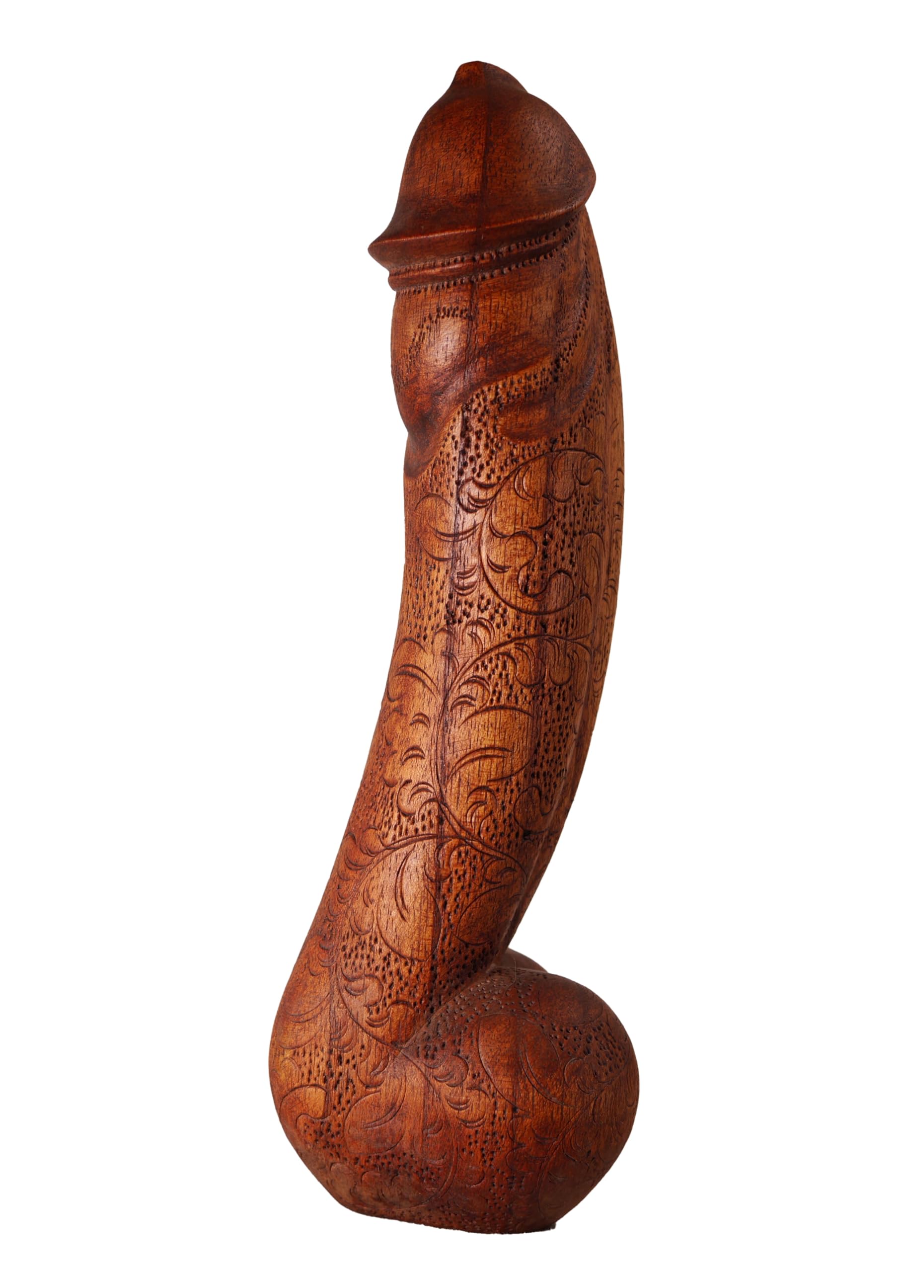 ART-CRAFT Handgeschnitzter Holzpenis mit filigranen Tattoo-M