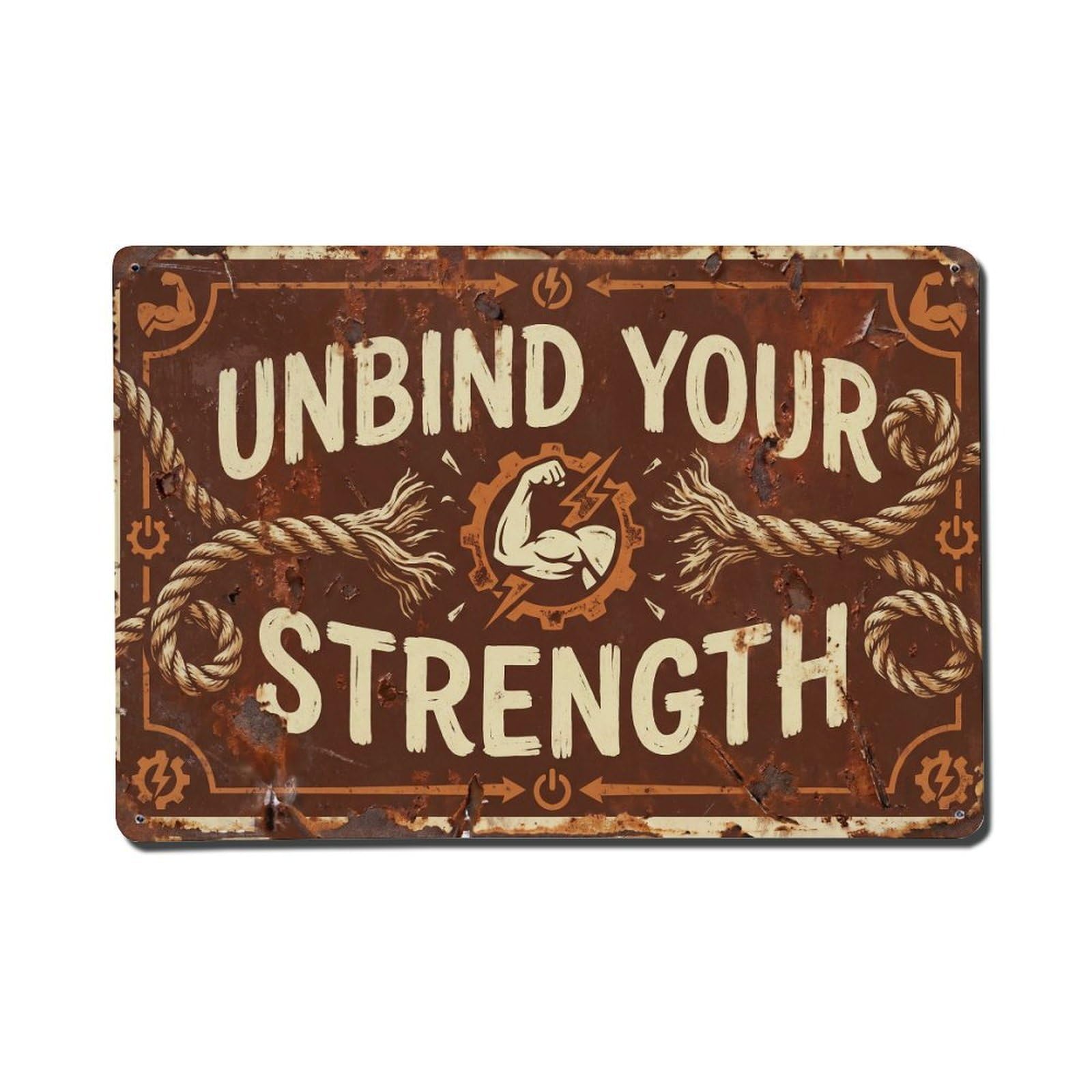Unbind Your Strength Loose Retro Motivational Slogans Metal Tin Sign