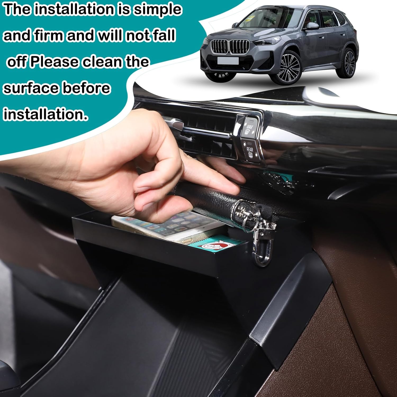 ABS Central Control Storage Box Compatible with BMW X1 U11 xDrive28i/M35i 2023-2026 Storage Box Under Central Control air Outlet Interior Organizer Accessories