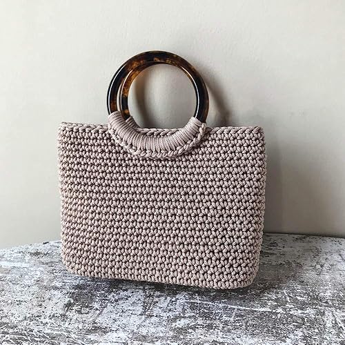 Miniatura 9 de Cordón de hilo artístico de 14.11 oz, hilo de poliéster color caqui claro, macramé, tejer, bolsas de bricolaje, canasta de ganchillo, sombrero de