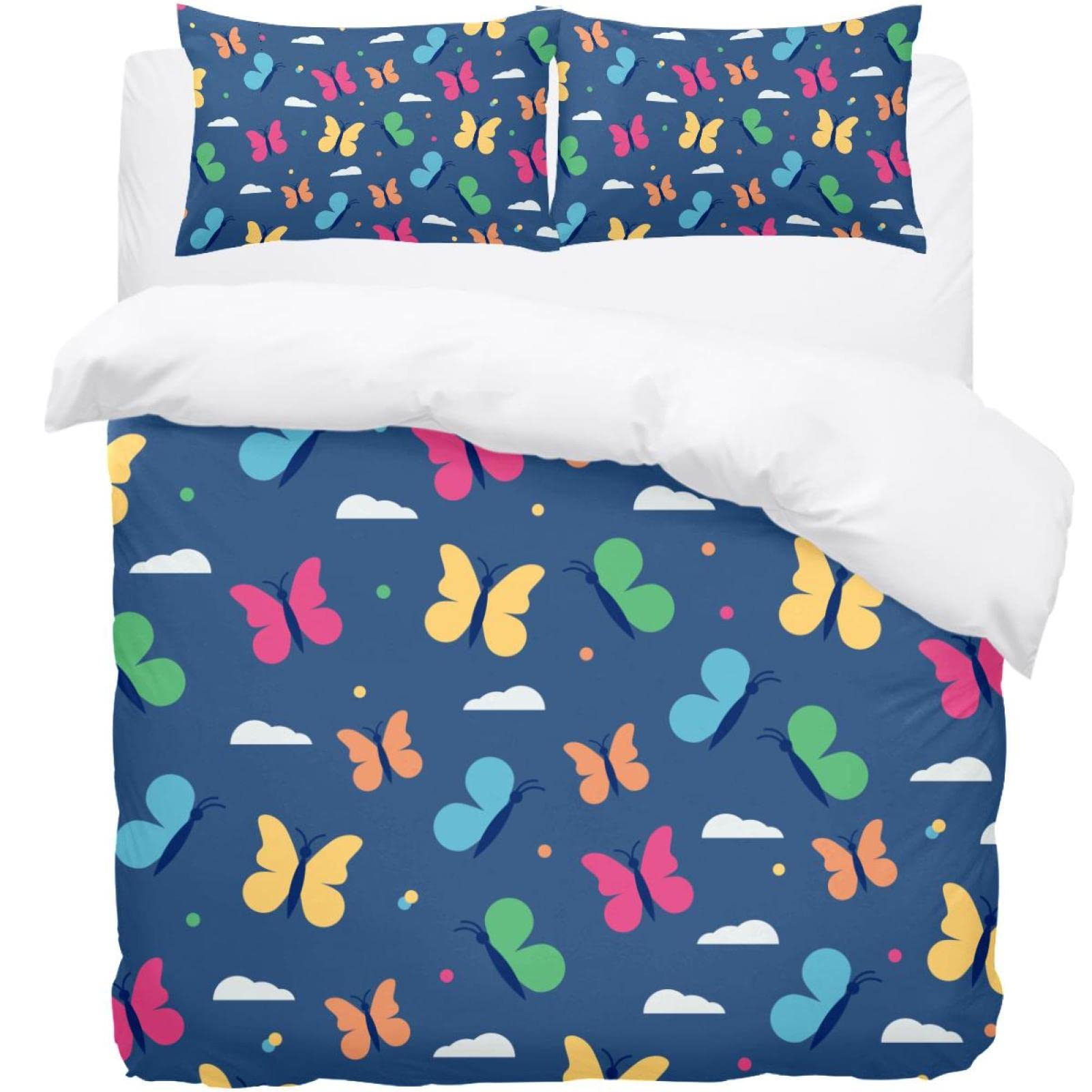 Parure de lit housse de couette papillon coloré pour créer un cocon de douceur poétique
