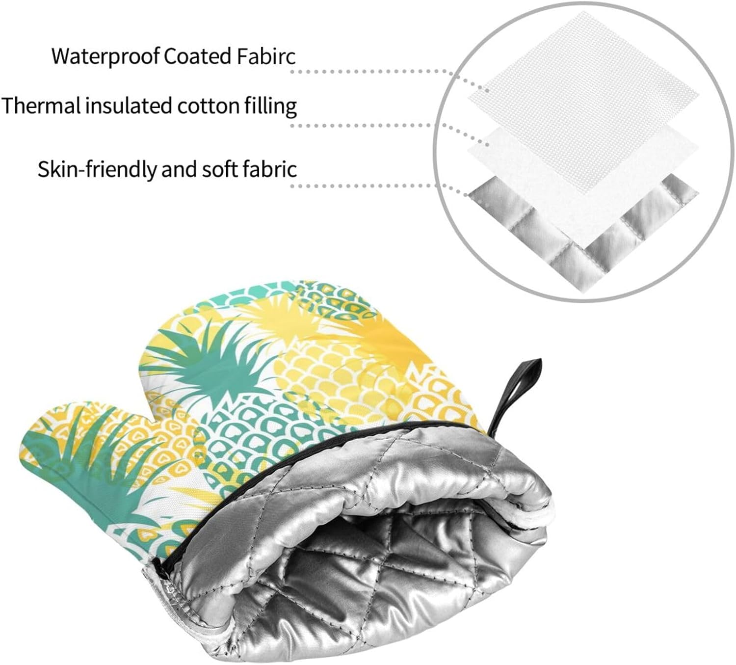 Tropical Pineapple Kitchen baking four piece set, fit for cooking and baking, oven, microwave, and outdoor barbecue