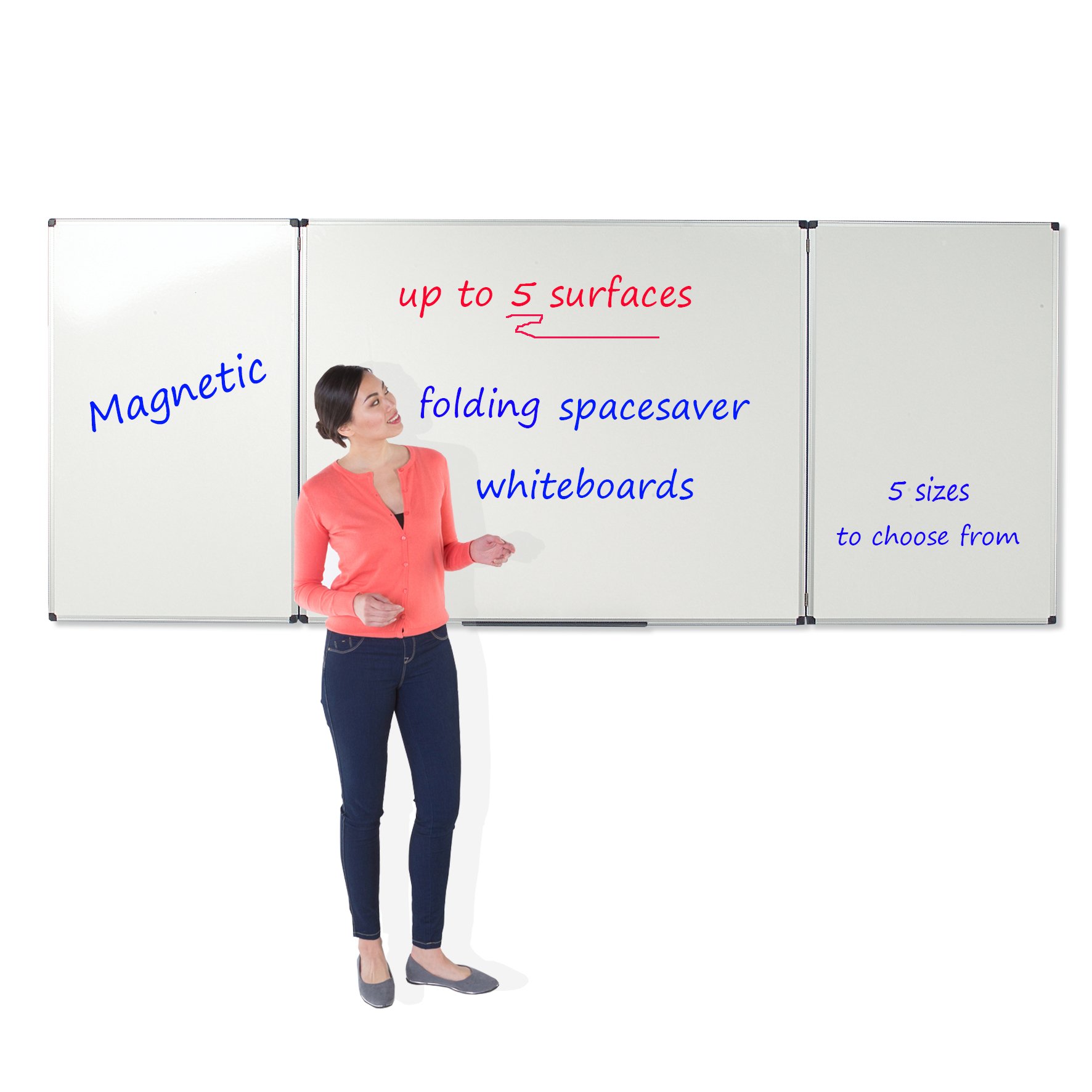 Wonderwall Locking Drywipe Confidential Magnetic Whiteboard, 900 x 600 mm, (Opens to 90 x120cm) Pen Tray Included - Ideal for Classroom, Office, Higher Education & Research