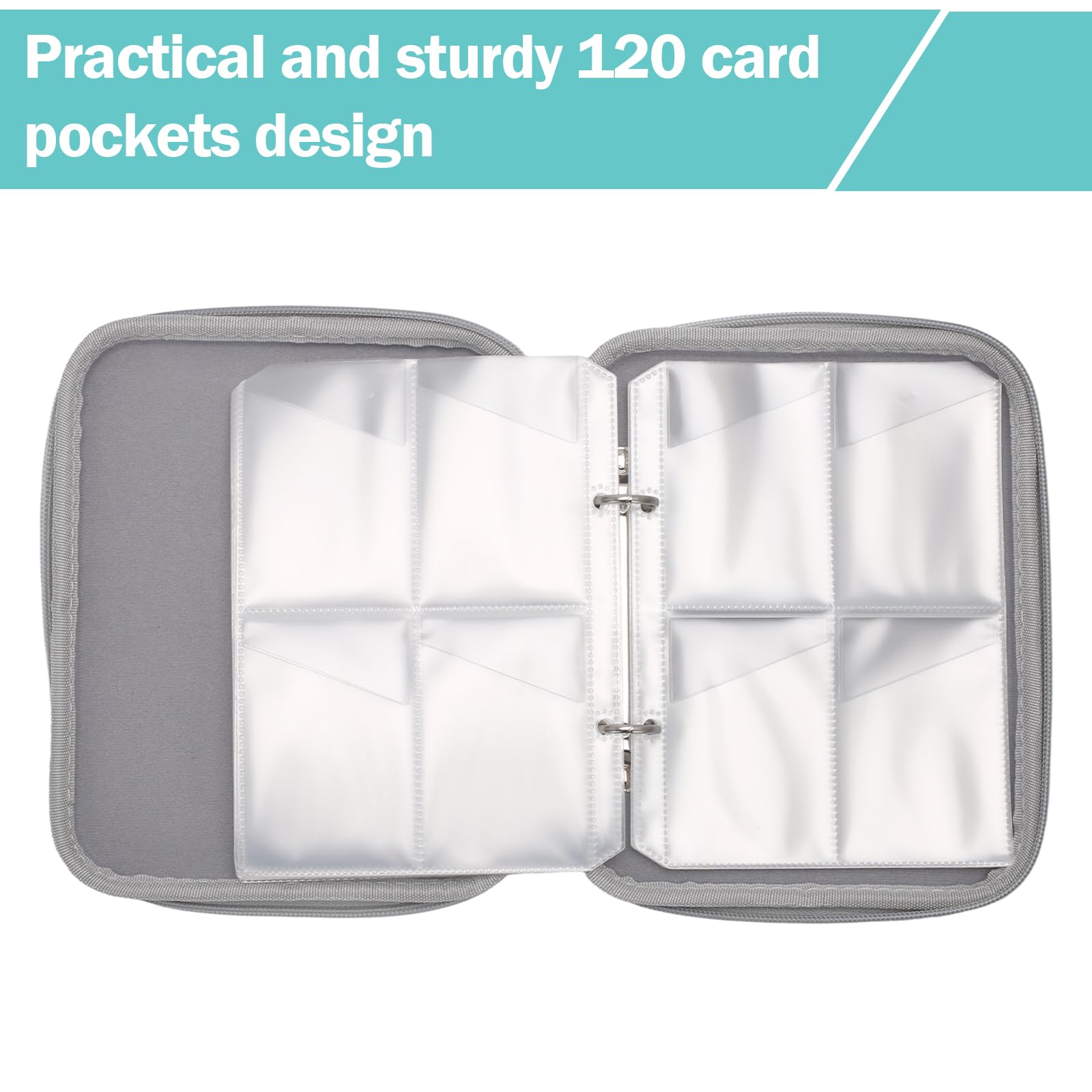 Card Holder for Yoto Card Green 120 Pockets Premium Zipper Card Case Holder Binder Compatible with Sport Card, bank cards - Image 4