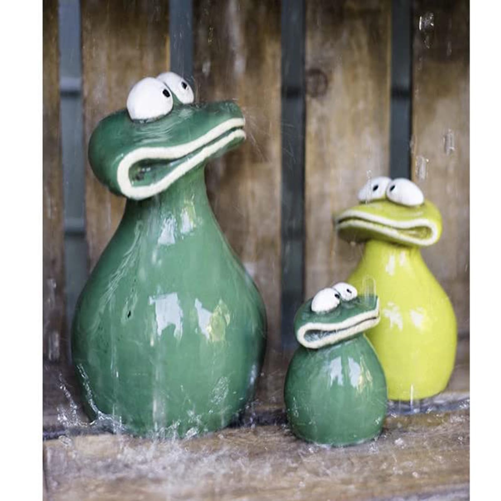 Adornos de rana para jardín, estatuas de animales de resina resistente a la intemperie para decoración al aire libre, ideal para balcones, mini estanques y terrazas