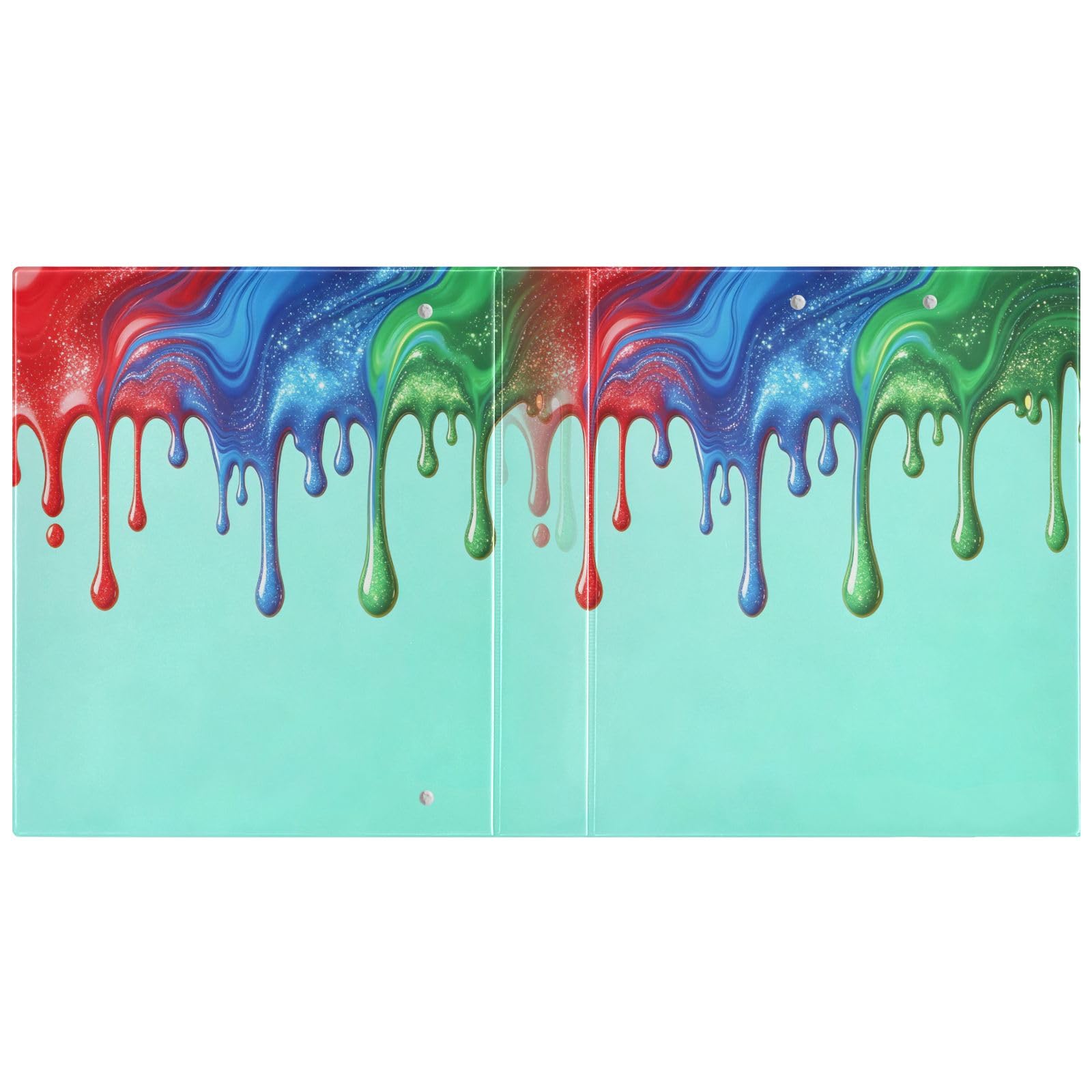 Raccoglitore a 3 anelli fluidi fluorescenti colorati da 3,8 cm, anelli rotondi contiene 200 fogli, 3 raccoglitori ad anelli con clip in metallo antiscivolo