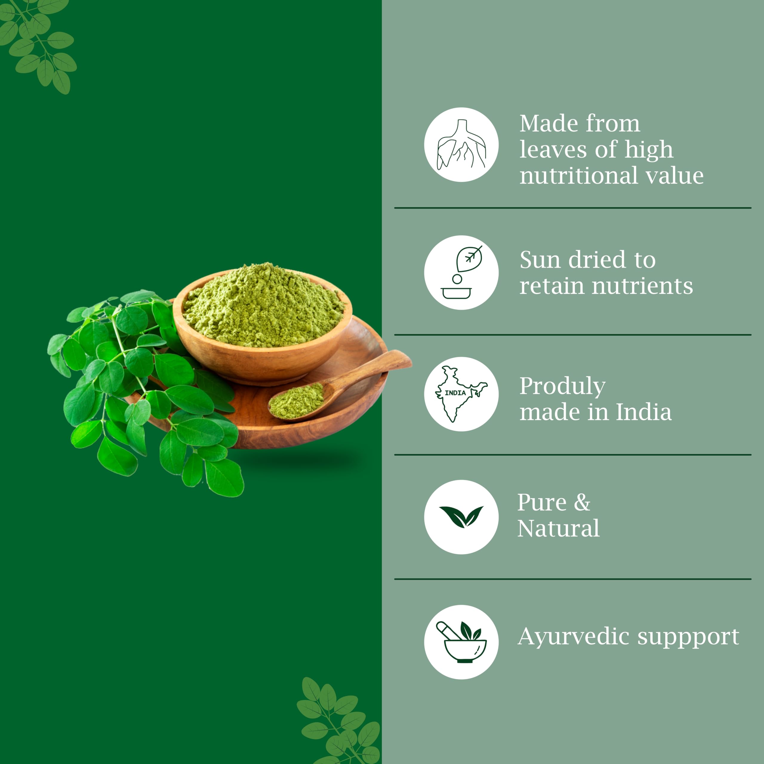 Growfitz 100% Organic Moringa Powder 200g | Healthy Superfood For Weight Loss, Naturally Boost Energy Levels, Multivitamins, Digestion, Stamina, Skincare | Rich in Nutrients (Pack of 1) — Amazon image 5