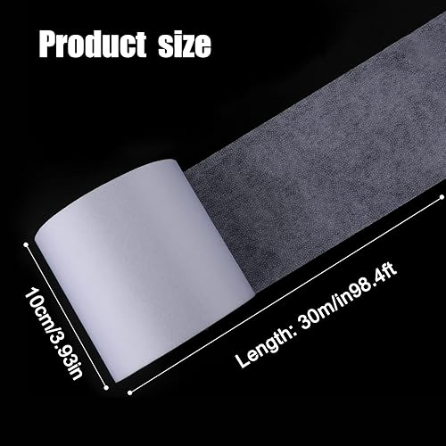 Miniatura 2 de Interfaz Fusible, 0.11x32.8yd Poliéster No Tejido Interfaz de un solo lado para planchar en la interfaz Ligero de peso medio Iron-On Interfaz para