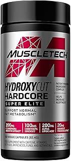 MuscleTech Hydroxycut Hardcore Super Elite. Weightloss, Slimming Pills, Immune System Vitamins - B12 & B6, Increase Alertness & Performance, Support Fat Metabolism, 100 Count