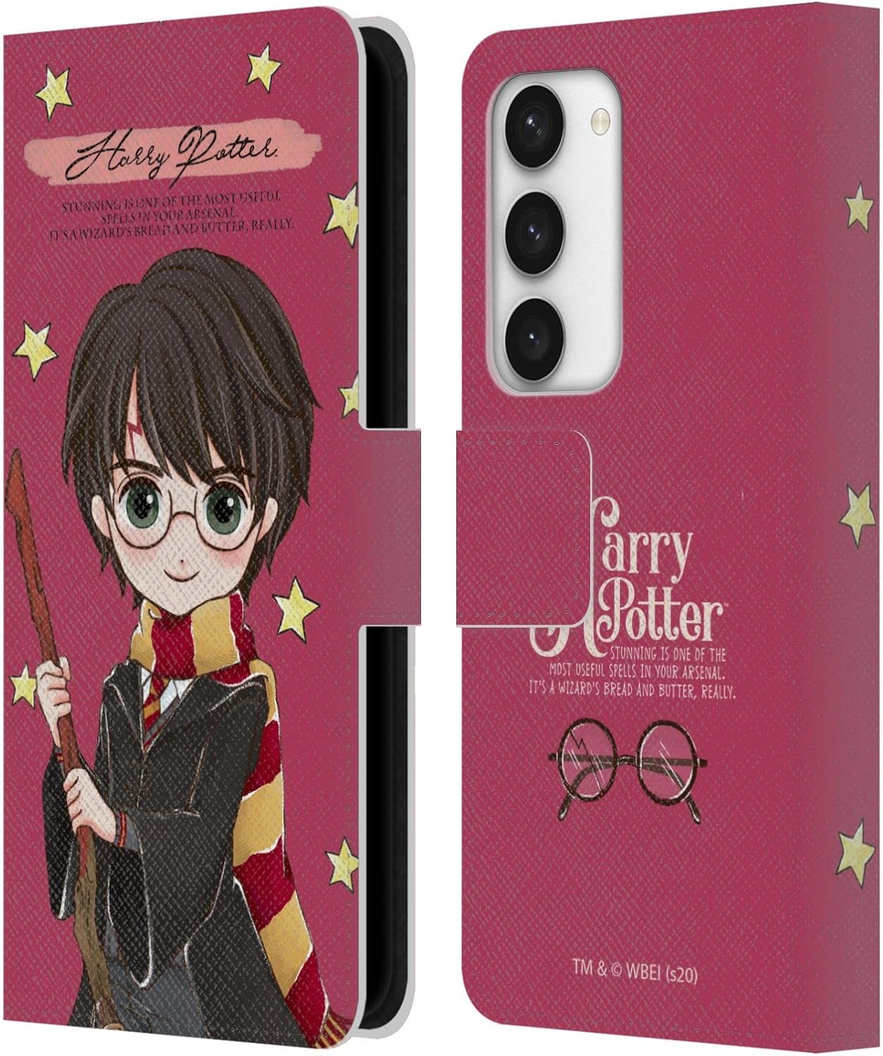 Head Case Designs Officially Licensed Harry Potter Harry Deathly Hallows XXXVII Leather Wallet Case Compatible with Samsung Galaxy S23 5G