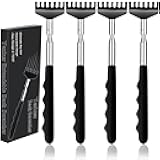 Yexixsr 4 Pack Back Scratcher Extendable Metal Portable Back Scratcher for Men Women Adults, Telescoping Back Massager with Rubber Handles, Stocking Stuffers Gadgets