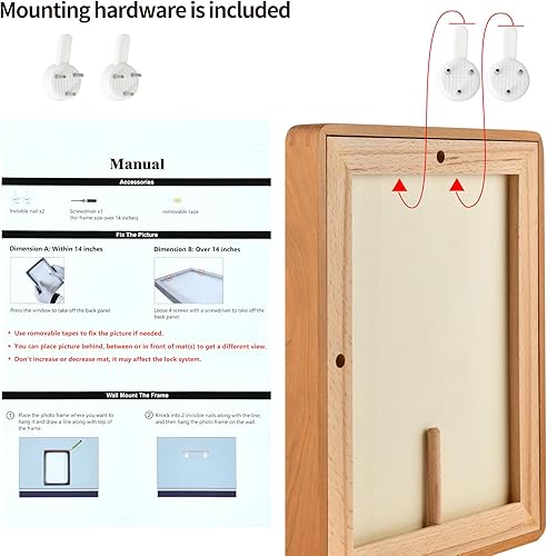 Miniatura 3 de Marco de fotos de madera maciza natural de 6 x 8 pulgadas con paspartú de 5 x 7 pulgadas, marcos de fotos de madera de cerezo real de 6 x 8 pulgadas