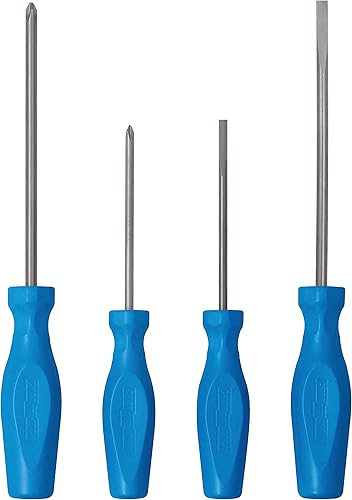 CHANNELLOCK SD-4H - Juego de destornilladores estándar de 4 piezas, punta magnética, fabricado en Estados Unidos, agarre moldeado de tres lóbulos