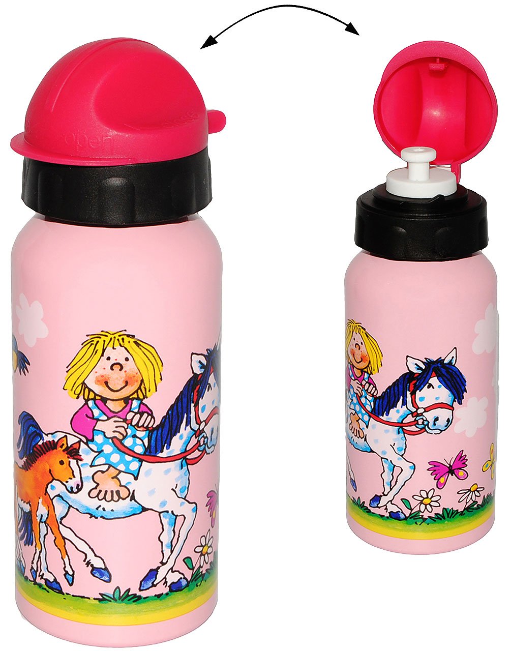 2-teiliges Lunchbox & Trinkflasche Set – Pferde-Motiv, BPA-frei, Mit Herausnehmbarem Fach