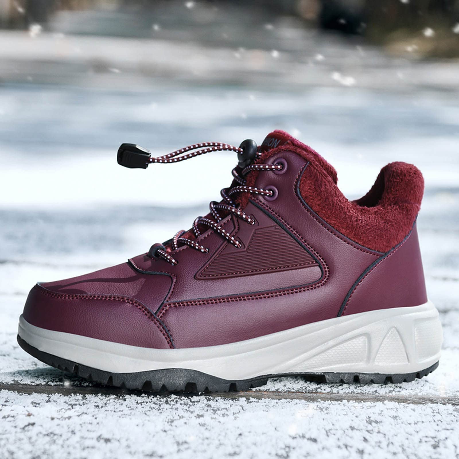 FGUUTYM Botines para mujer, color negro, algodón, botas de nieve, invierno, cálidas, botas de invierno, zapatos de invierno, zapatos deportivos, botas, antideslizantes, para tobillo, termostato,