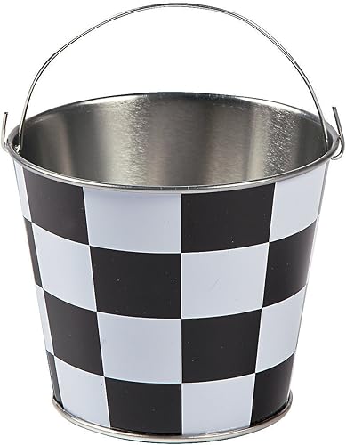 Fun Express Mini cubos a cuadros en blanco y negro, perfectos para fiestas temáticas de autos de carreras, decoraciones y juegos, ideal para