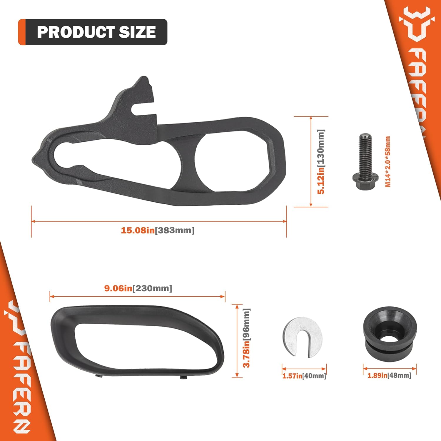 Heavy Duty Front Tow Hooks Compatible with 2019-2024 Dodge Ram 1500 DT, Replace OE 68272944AB 68272945AB 82215268AB, Left & Right, Black