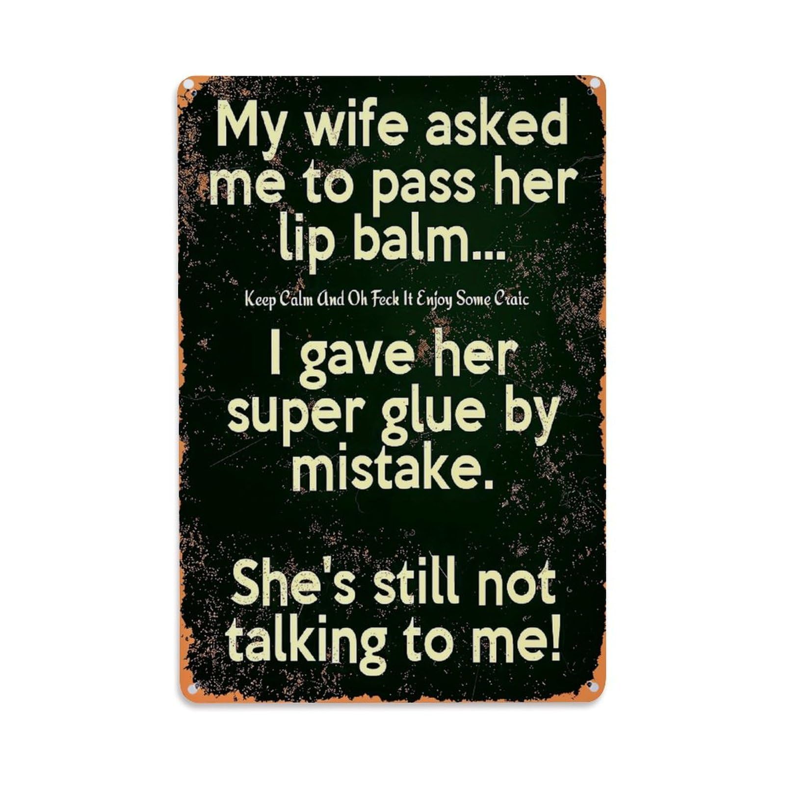 Jdfenggu Vintage Funny Quote Lip Balm Mistake Retro Metal Tin Sign, Metal Poster For Bar, Home, Man Cave, Kitchen, Laundry Room Art Decor 8X12 Inch
