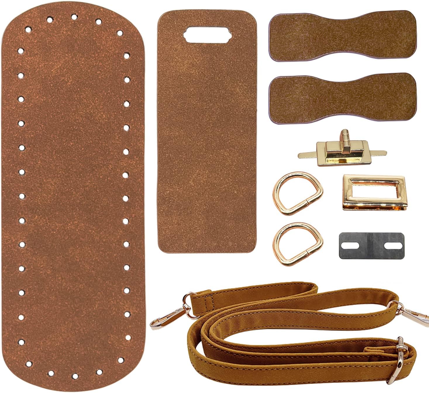 Yayatty PU Leather Backpack Making Kit - DIY Leather Bags Knitting Crochet Set with Bag Straps Clasps, Coffee