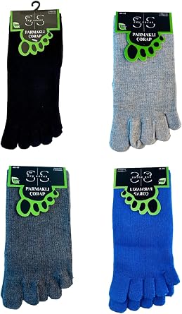 4l  Bambu Parmakl  Mantar  nleyici Kokulu Gri Unisex Set  orap Tek Beden