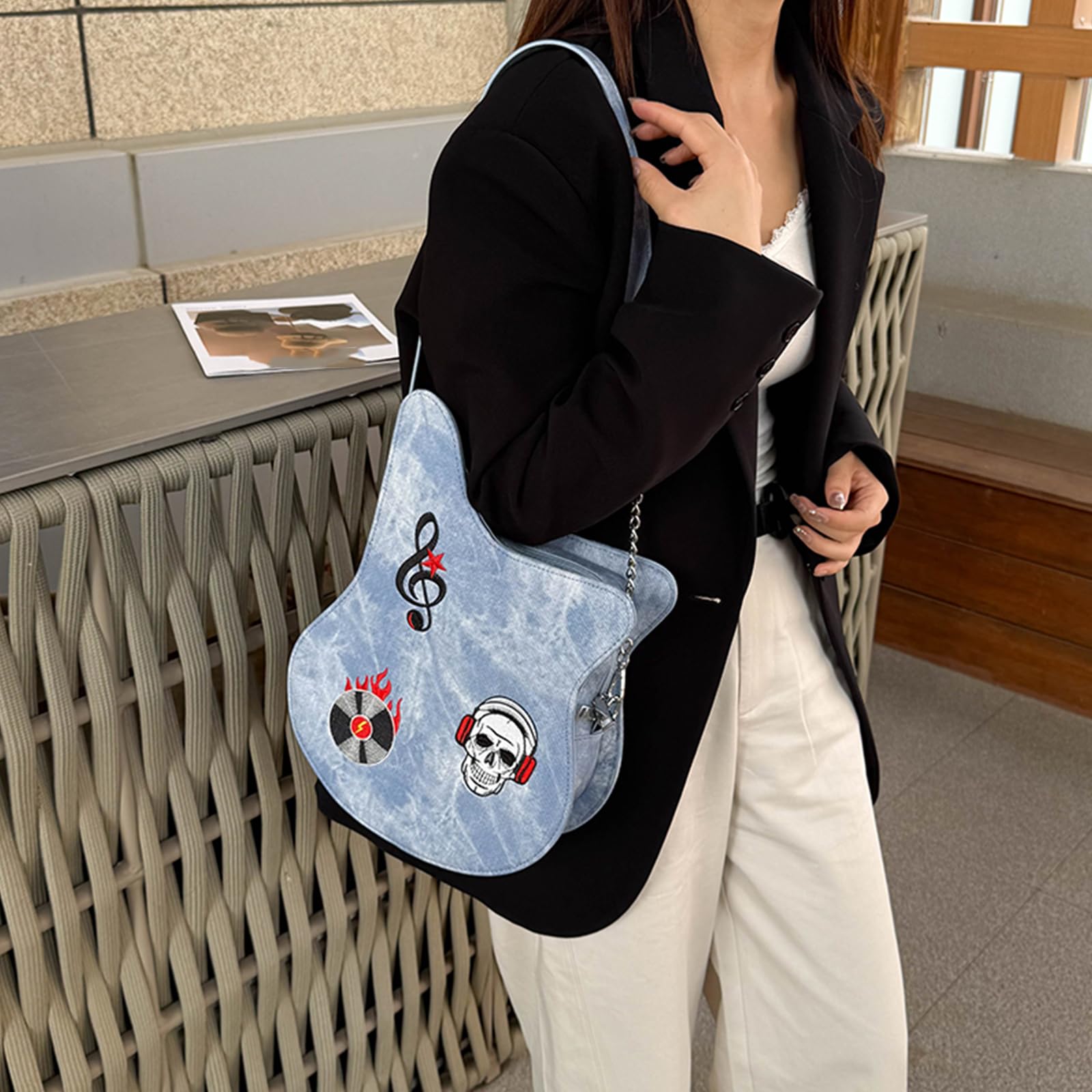 Bolso de mano de piel sintética de gran capacidad para viajes y diarios