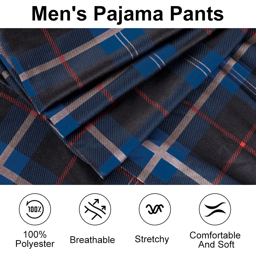 AUYAO Pijama Hombre Pantalones con Bolsillos Largos Otoño Invierno