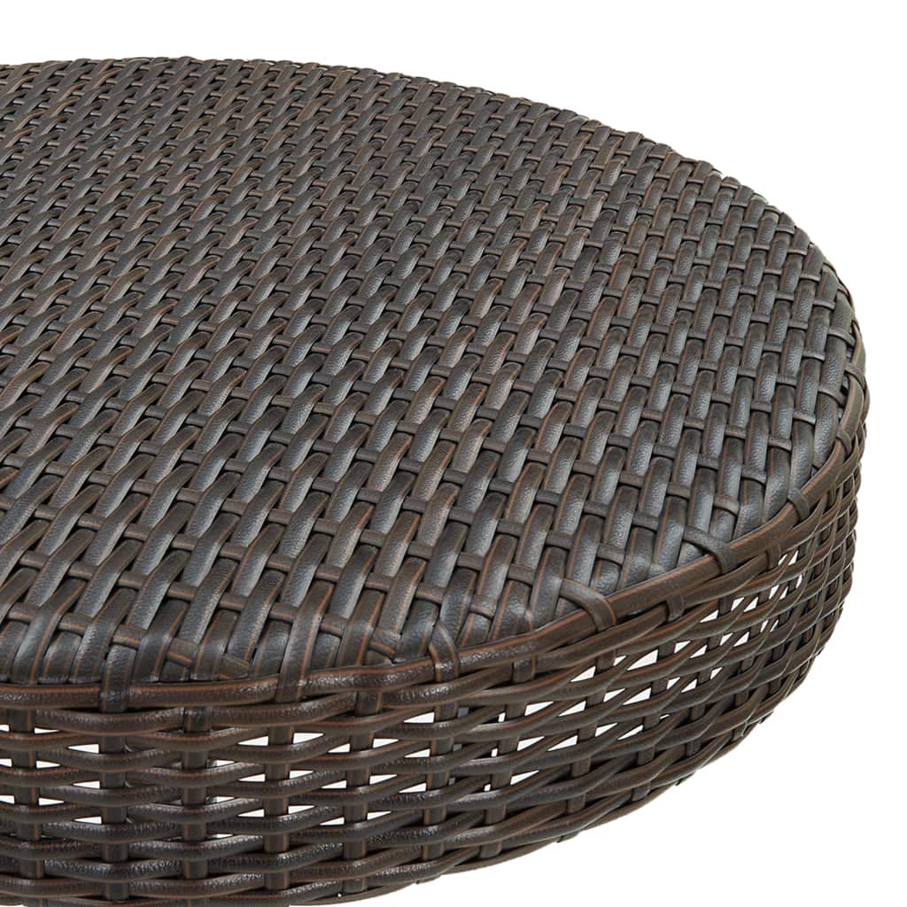 Juego de Bar jardín ratán PE marrón con Cojines Blancos Crema, Mesa 60,5x106 cm, 2 taburetes 40x40x76 cm, Muebles Exterior para terraza Patio balcón, Resistente y cómodo para Ocio y reunión