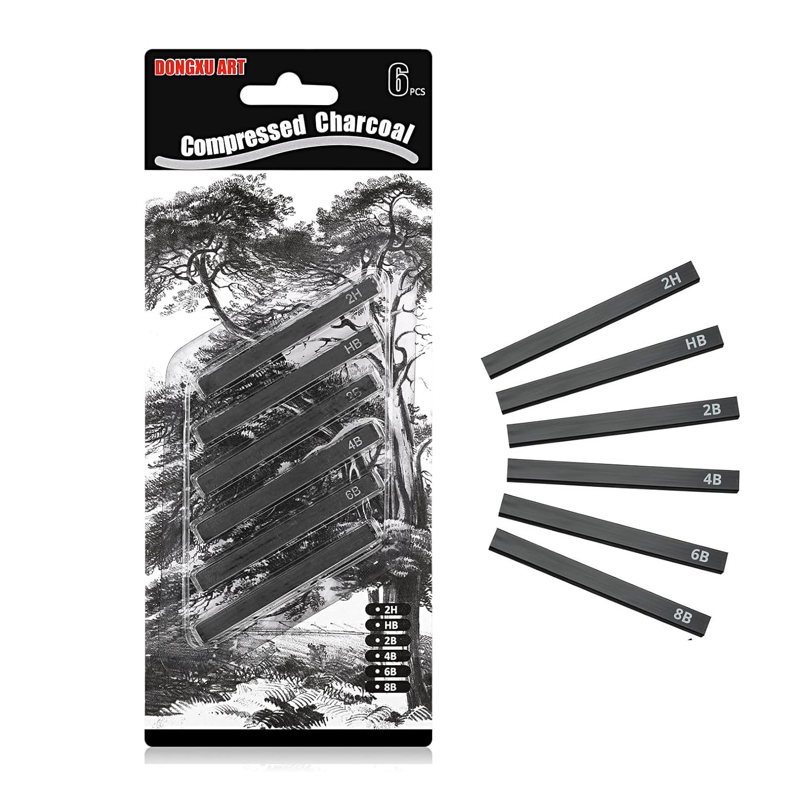 6 Pezzi Carboncini Compressi - Morbido/Medio/Duro Per Disegno E Schizzi Artistici - Foto 7