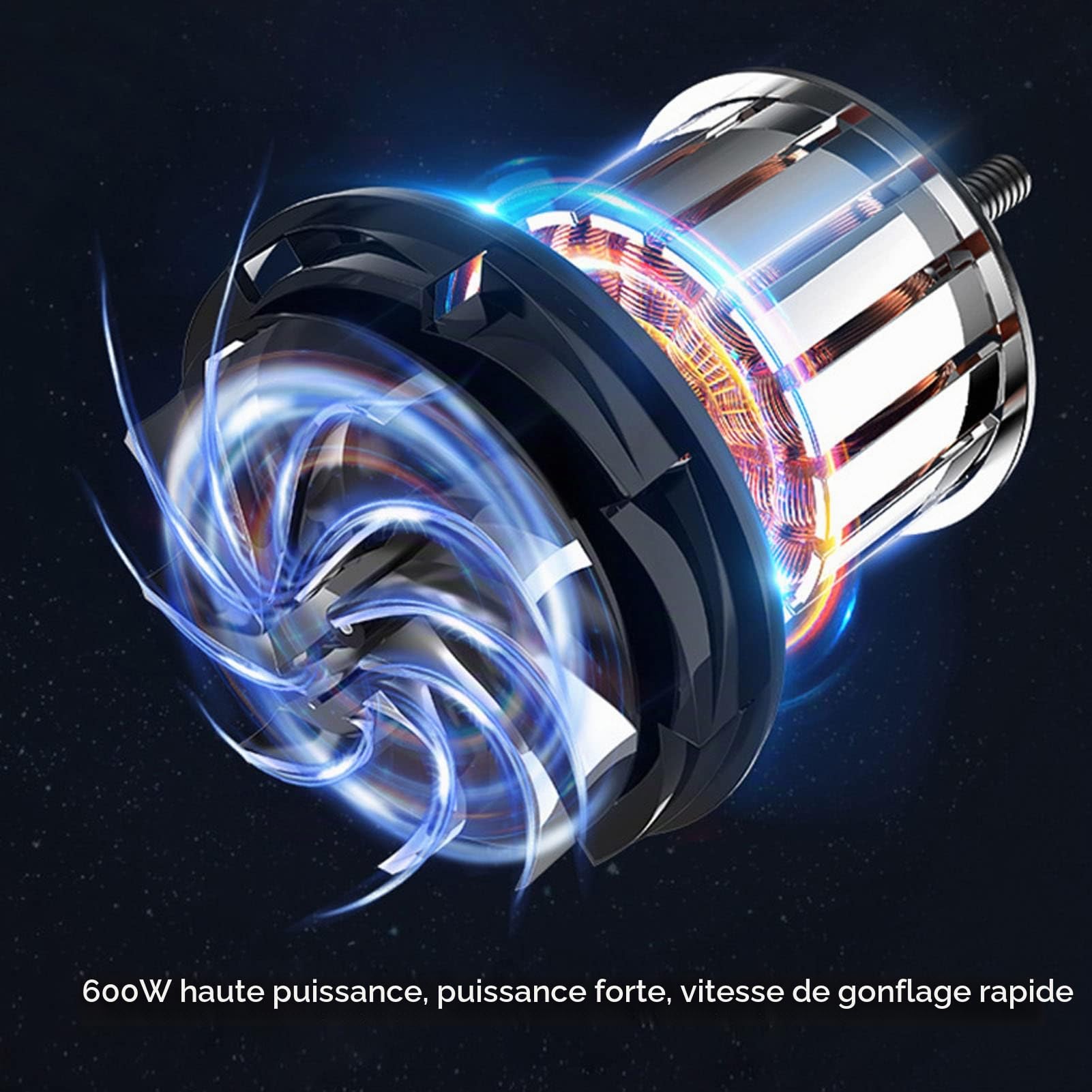 Pompe de Gonflage, Pompe à Air électrique 600 W Double Usage Grand Volume Silencieux Gain de Temps avec 5 Buses pour Lits à Eau (UE 220-240V)