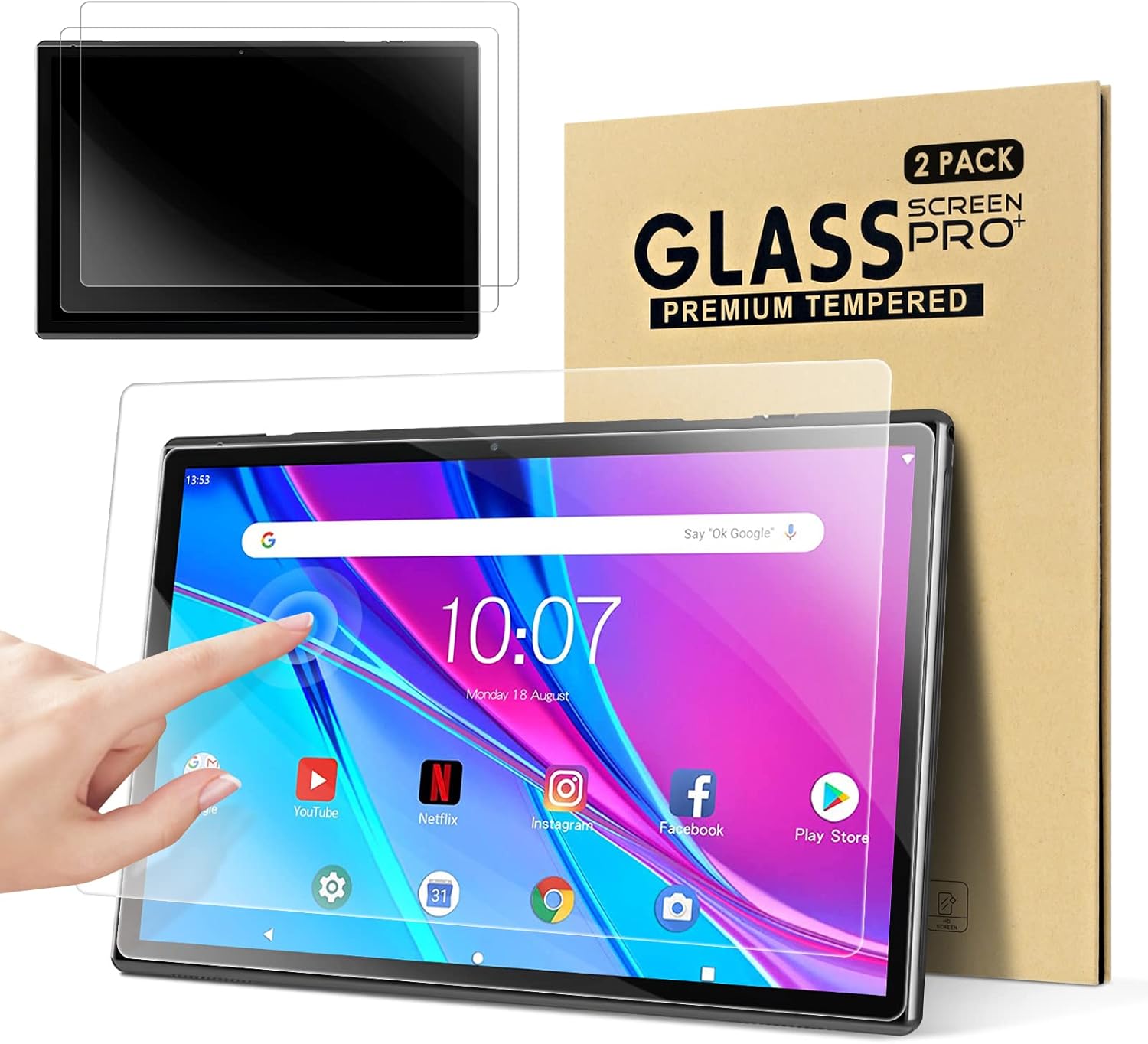 [2 Pack] KATUMO Universal 10 inch Tablet Screen Protector [9.29 * 6.68