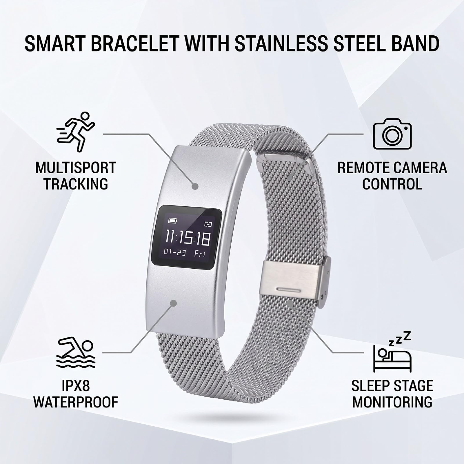 Sxhlseller Bracciale Intelligente per Donna Uomo, Monitoraggio della Salute, Molteplici modalità Sportive