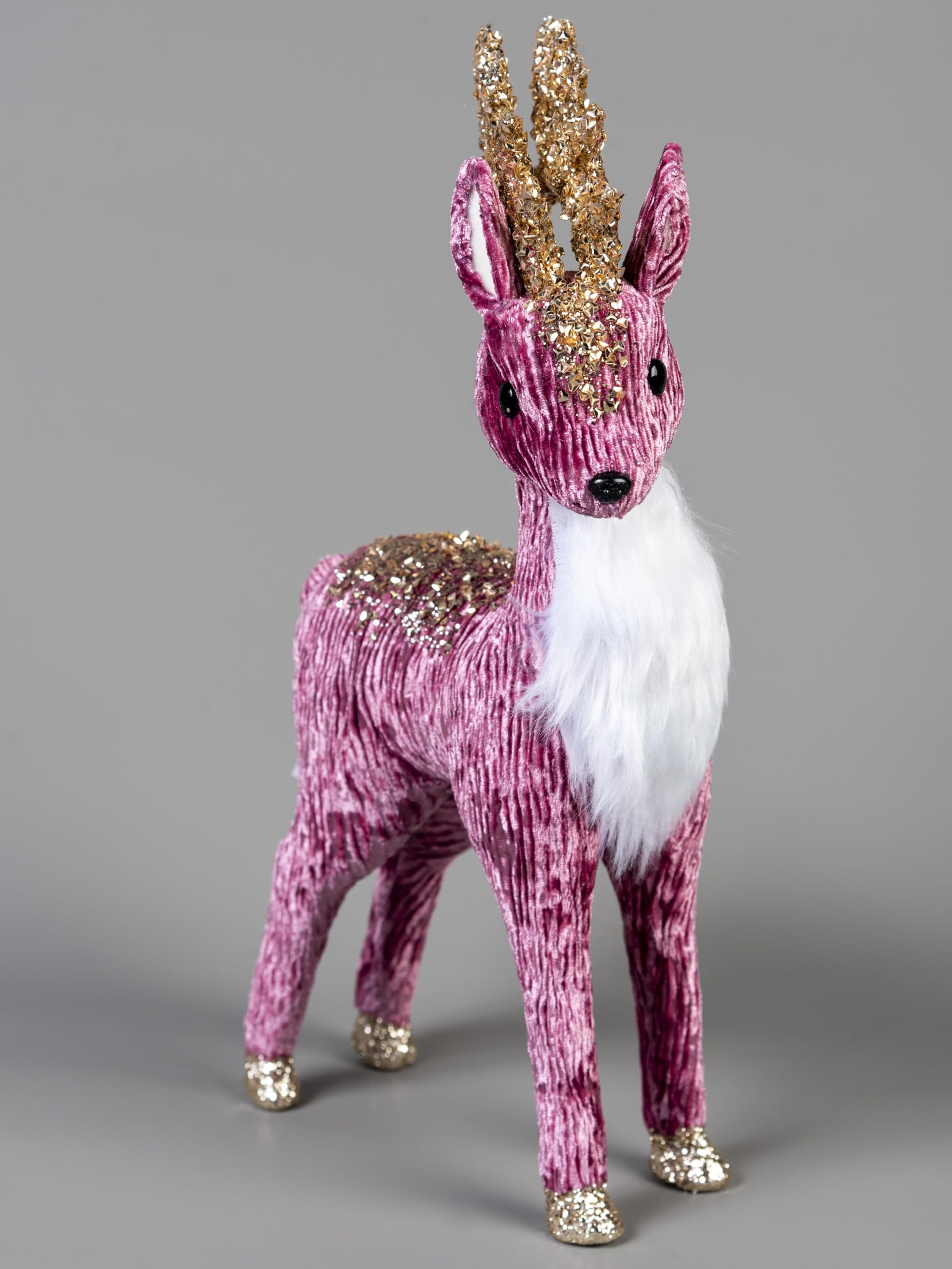 SHATCHI 35cm Reindeer Figure Burgundy/Gold Costume Santa’s Friends Christmas Tabletop Centrepiece Showpieces Home Art & Craft Xmas Party Window Décor - Image 3