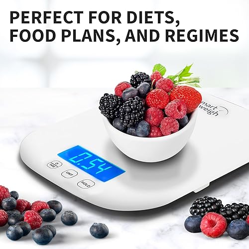Miniatura 9 de Smart Weigh Báscula digital de alimentos de cocina de 11 libras, báscula de peso mecánica precisa con modos de 5 unidades, gramos y onzas para