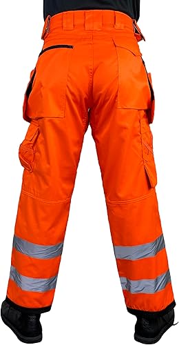 Miniatura 6 de Notus - Pantalones de seguridad de alta visibilidad para hombre Cordura reforzados hasta la rodilla, pantalones tácticos para herramientas