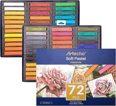Artecho 72pcs Soft Pastels, 70 Colors