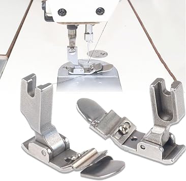 2pcs Sewing Rolled Hemmer Presser Foot, Adjustable 1-4MM Sewing Edge Folding Presser Foot for Placket Zip