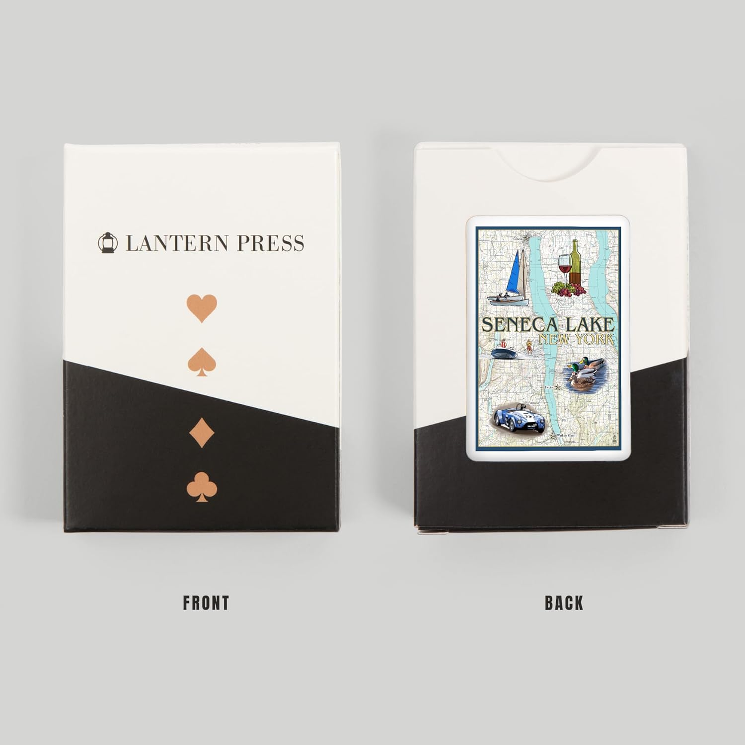 Lantern Press Seneca Lake, New York, Nautical Chart, 52 Playing Cards for Adults, Poker Size Card Deck