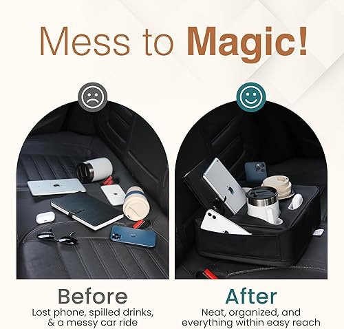 Miniatura 4 de Portavasos de automóvil de alta calidad, soporte para tazas de asiento trasero para automóvil, camión, sofá y sofá cama, bandeja organizadora de