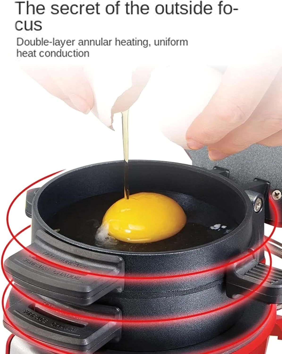 Beach Breakfast Sandwich Maker, Steel Nonstick Panini Press Sandwich Maker with Egg Cooker Ring, Indicator Light And Audible Beep, Even Heating, for English Muffins