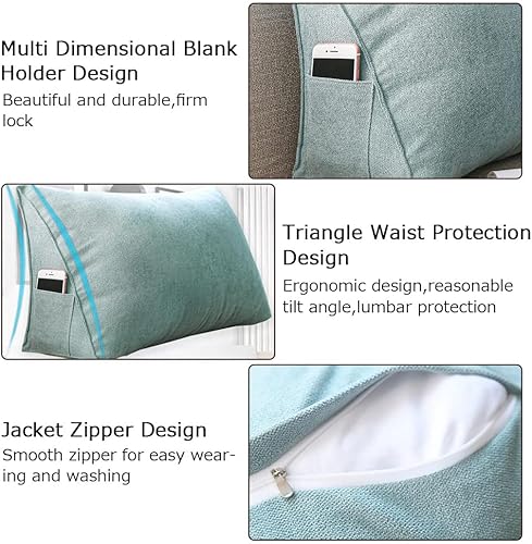 Miniatura 3 de Simplicity and Luxury - Almohada de cuña con protección para la cintura, almohada de lectura, cojín para sofá, soporte triangular, respaldo