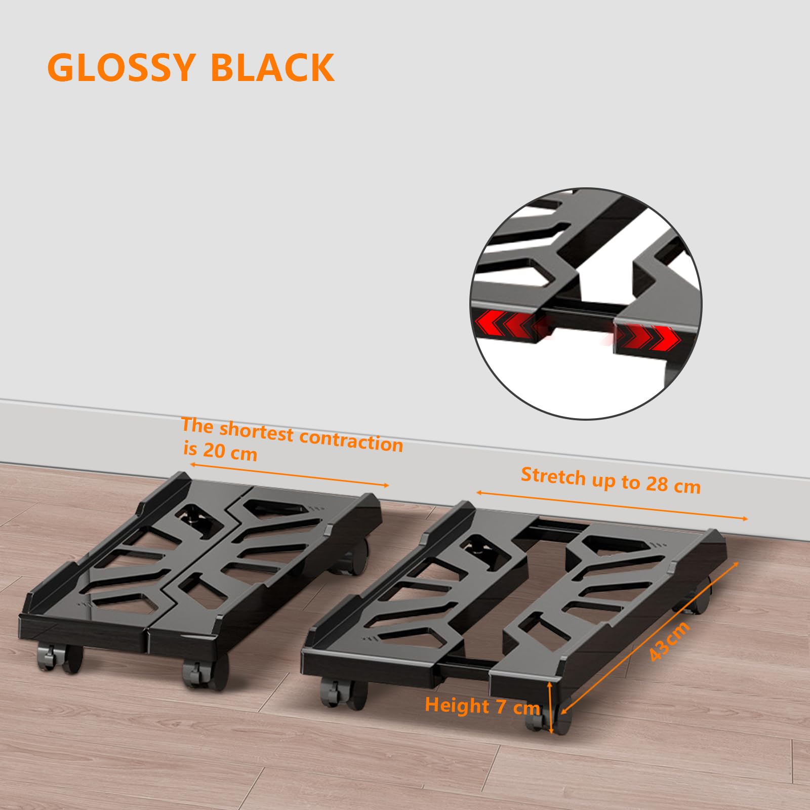 Eymobad Supporto per PC, supporto per computer tower, supporto per CPU mobile per pavimento, supporto per PC, supporto per PC sotto scrivania con 4 ruote girevoli, universale regolabile – nero