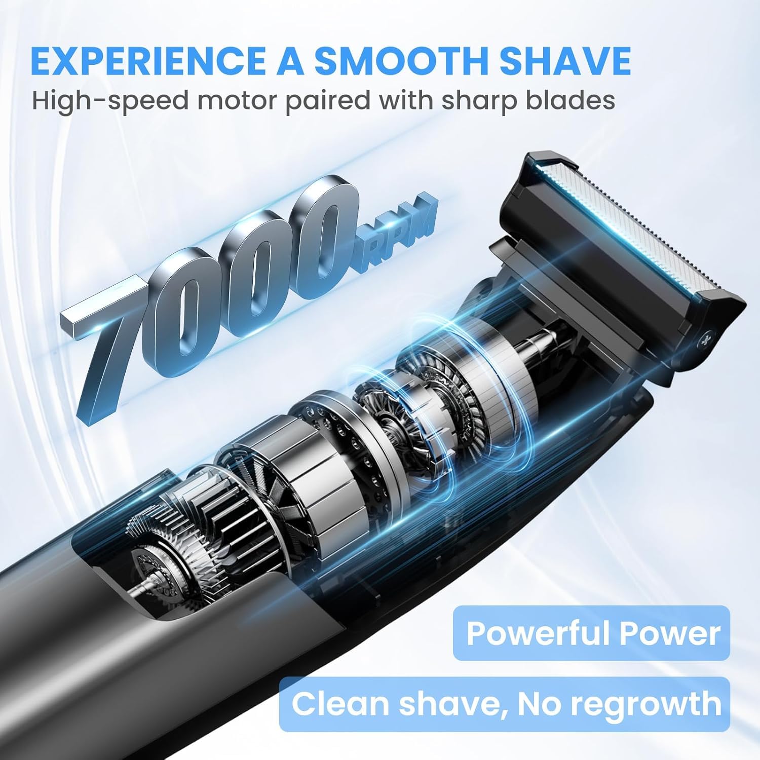 MAXGROOM Tondeuse à barbe et corps pour homme, rasoir électrique 3 en 1 pour le visage, la poitrine, les bras, les jambes, les rasoirs de voyage, tondeuse humide/sèche imperméable