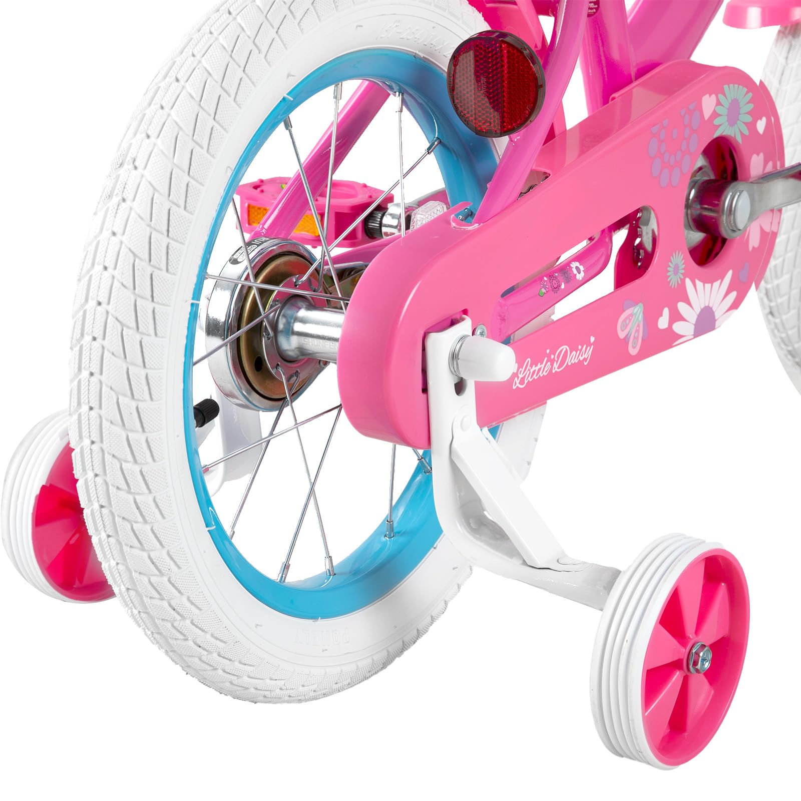 STITCH Little Daisy - Bicicletta per bambini da 3 a 5 anni, 14 pollici, con ruote di supporto con cestino e stelle filanti, colore: Viola