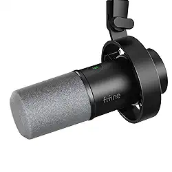 FIFINE Microfone dinâmico, microfone para PC de gravação de podcast XLR/USB para streaming vocal, mic de metal de estúdio com mudo, conector de fone ouvido, controle de volume de monitoramento- K688