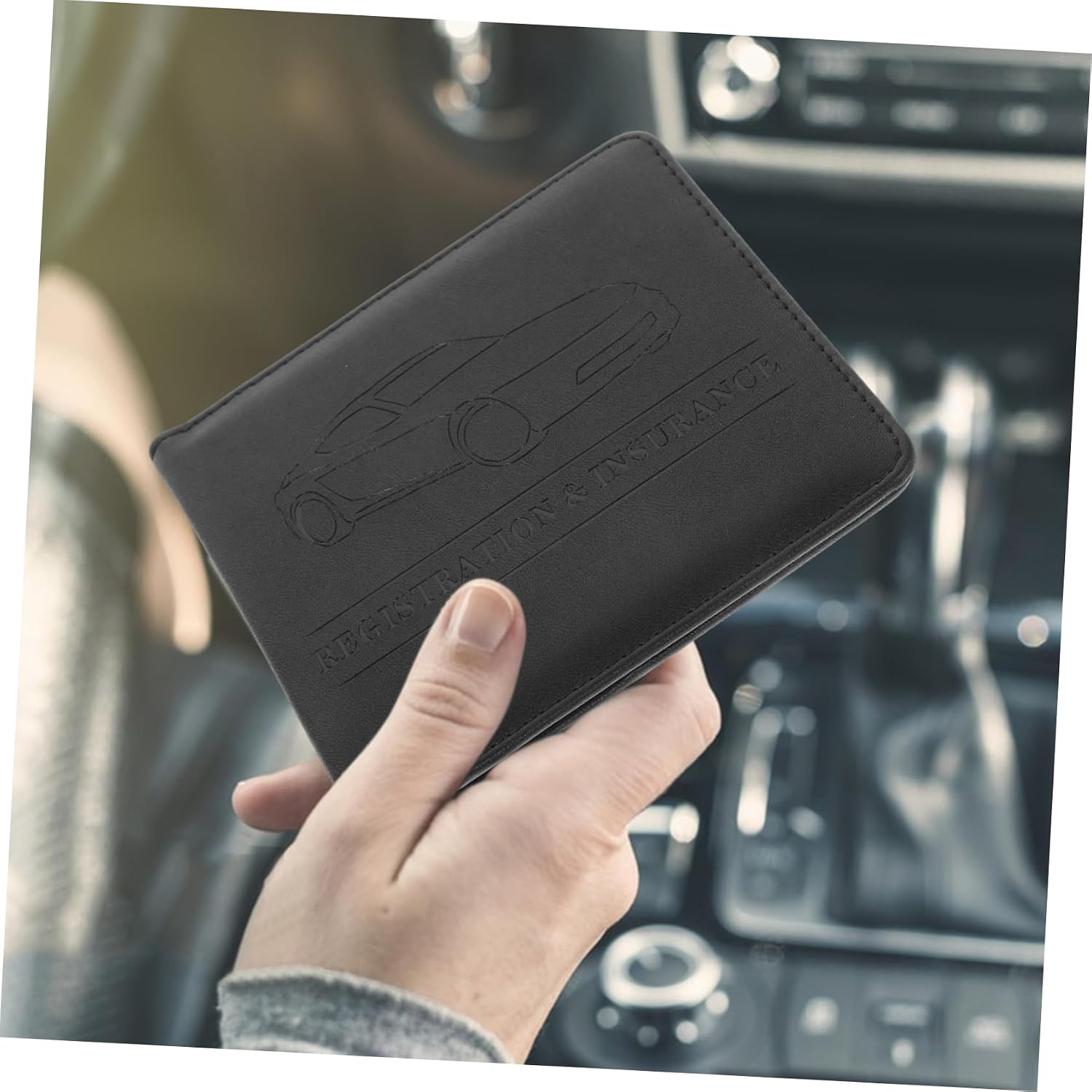 Car Document Holder Pu Leather Organizer for Vehicle Registration and Insurance Lightweight and Portable Car Information Bag for Men and Women