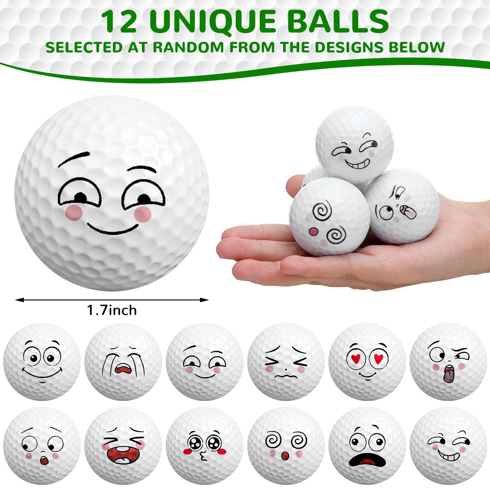 Amazon.co.jp: Syhood 12個 面白いゴルフボール ギフトセット