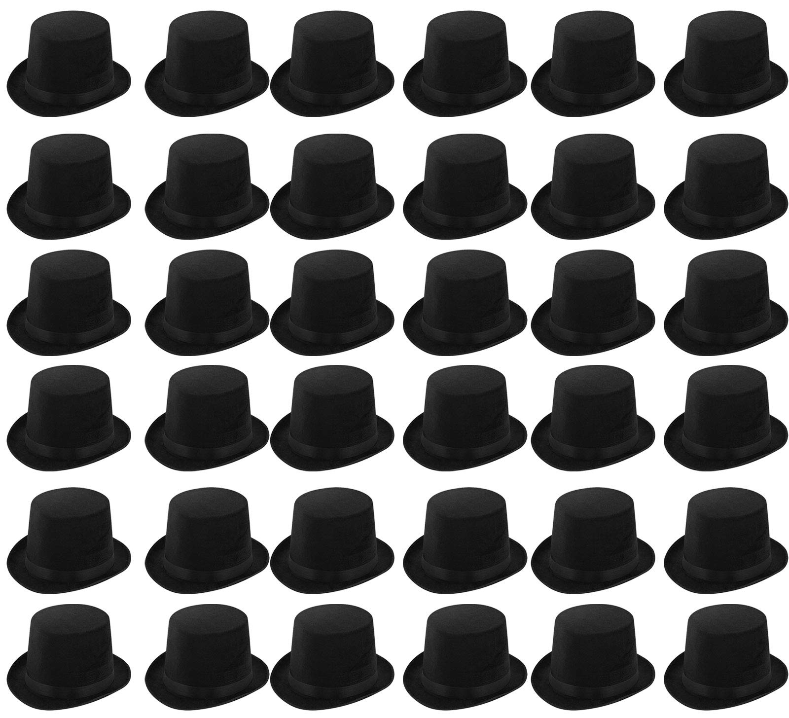Adults Black Lincoln Top Hat Magician Victorian Gangster Style Fancy Dress Hat (36)