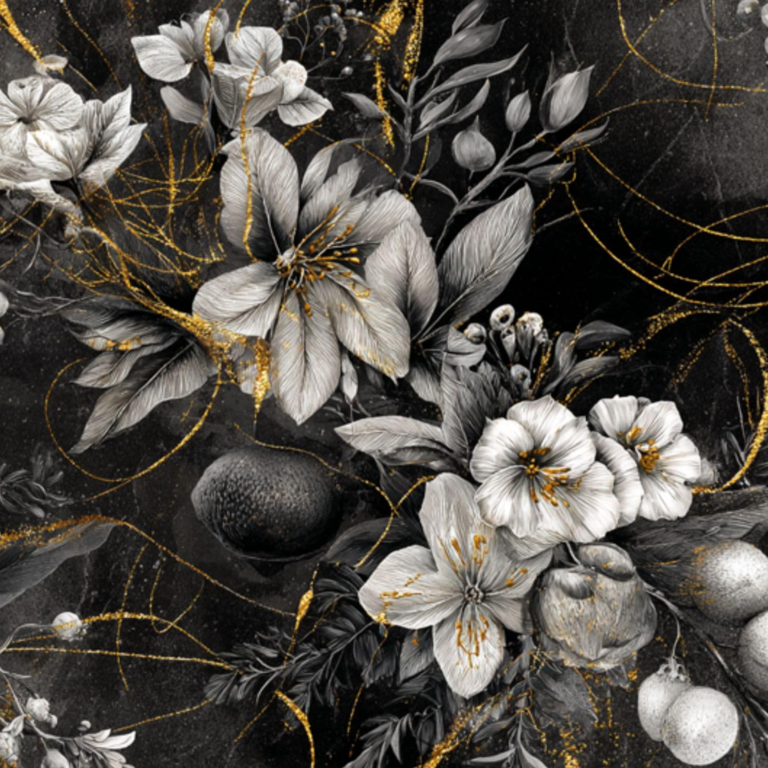 DERUINVAIO Self Adhesive Feature Removable Sophisticated Botanical Peel and Stick Vinyl Wallpaper Roll, Sticky Lining Paper for Bedroom, Living Room, Kitchen Walls