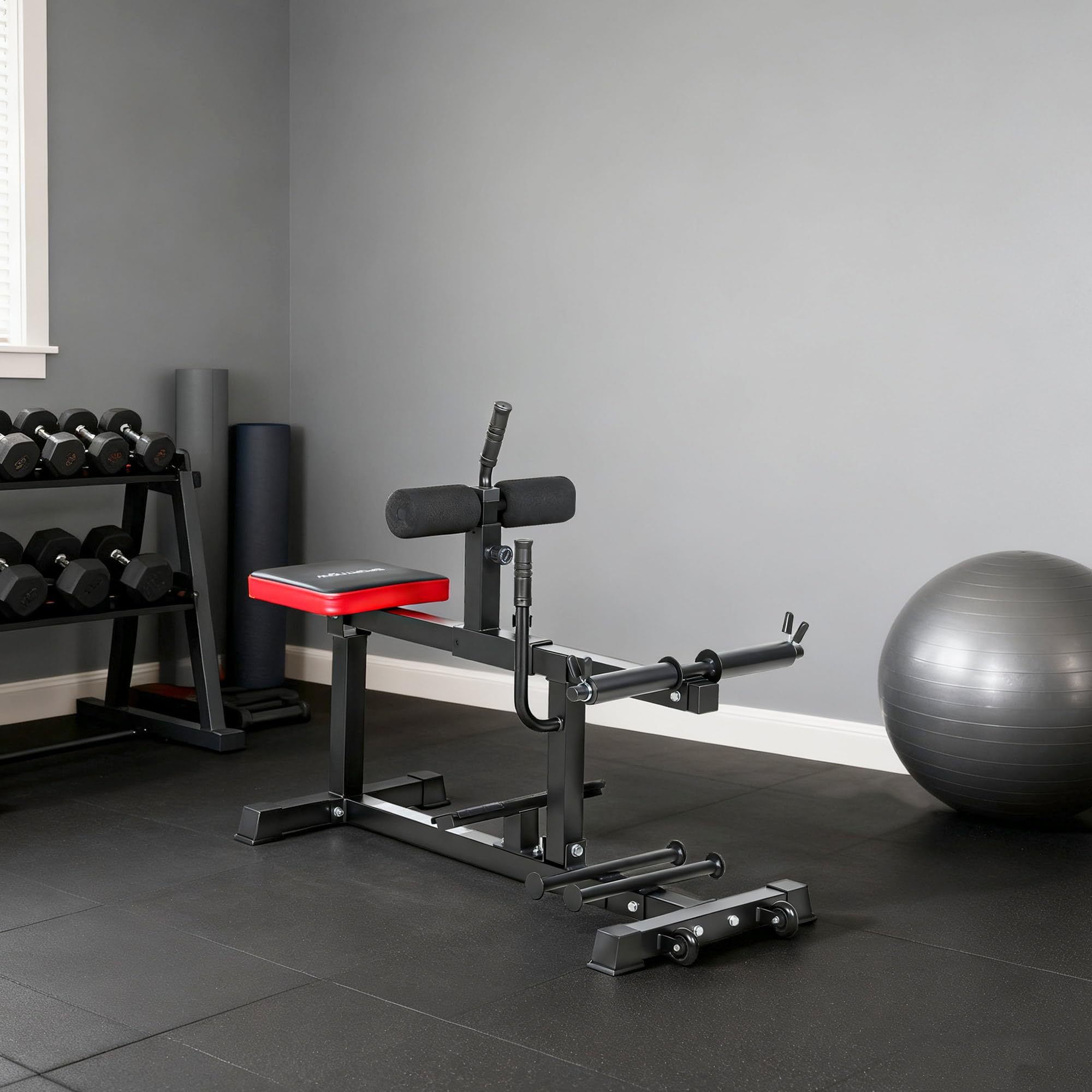 SPORTNOW Extensión de piernas, 2 en 1 ajustable, con pasadores de banda y ruedas, bicicleta estática para entrenamiento de piernas y muslos, dispositivo de fitness para el hogar y el gimnasio en casa